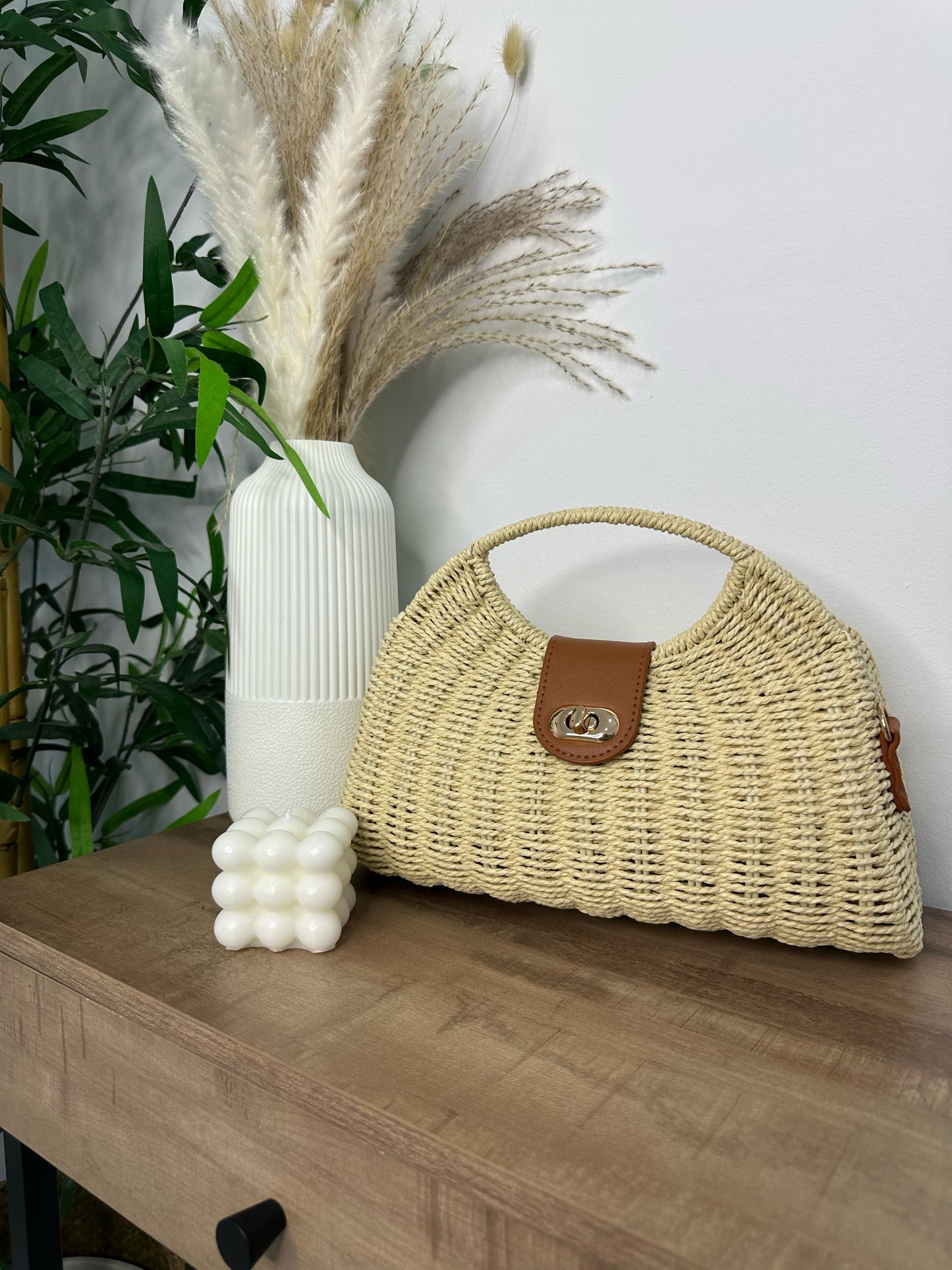 BOLSO MIMBRE BEIGE