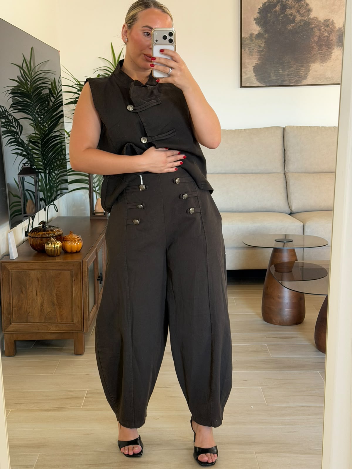PANTALON BALLON BOTON MARRON