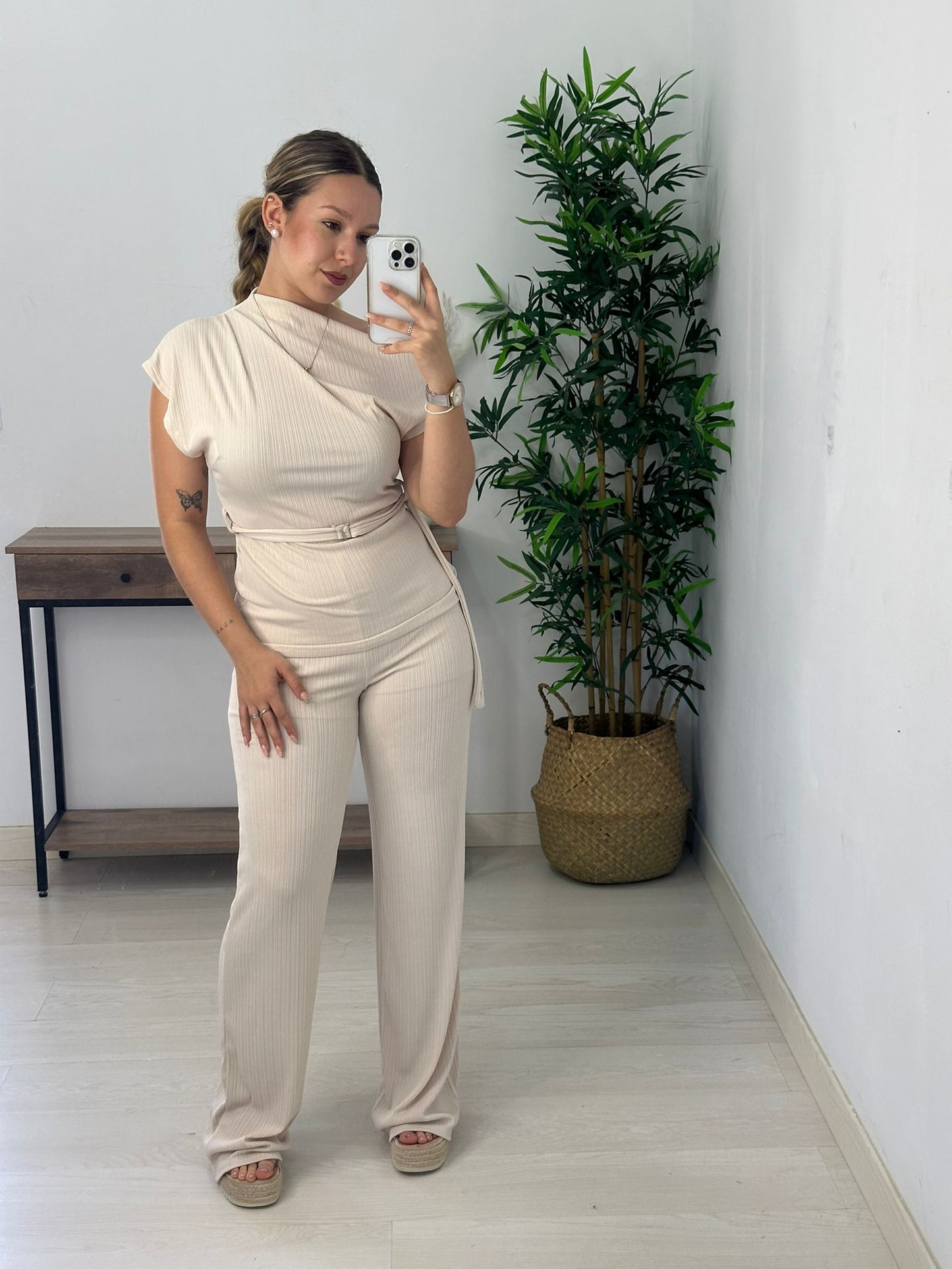 CONJUNTO CINTURON BEIGE