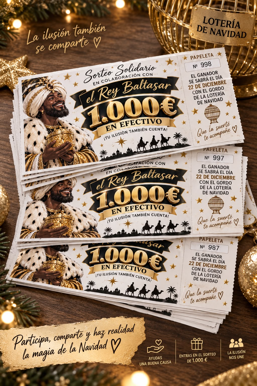 PAPELETAS A BENEFICIO DEL REY BALTASAR