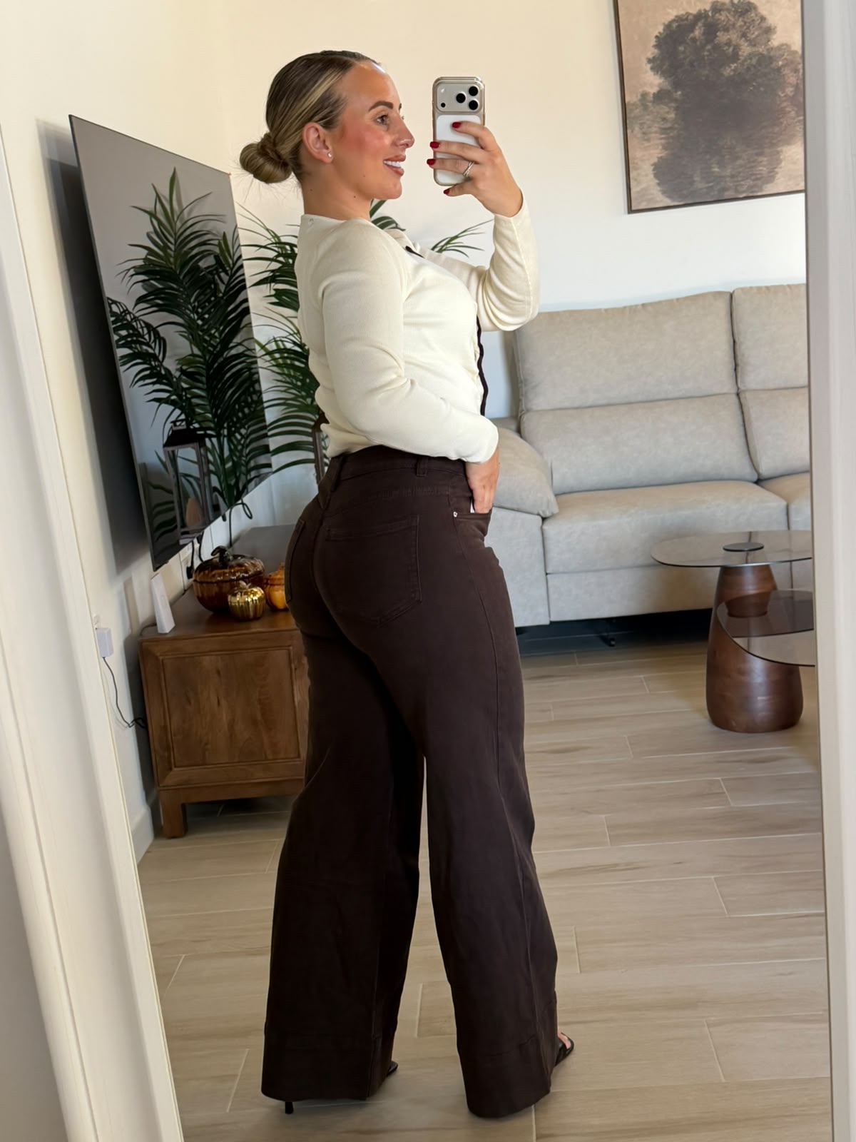 PANTALON PALAZO MARRON