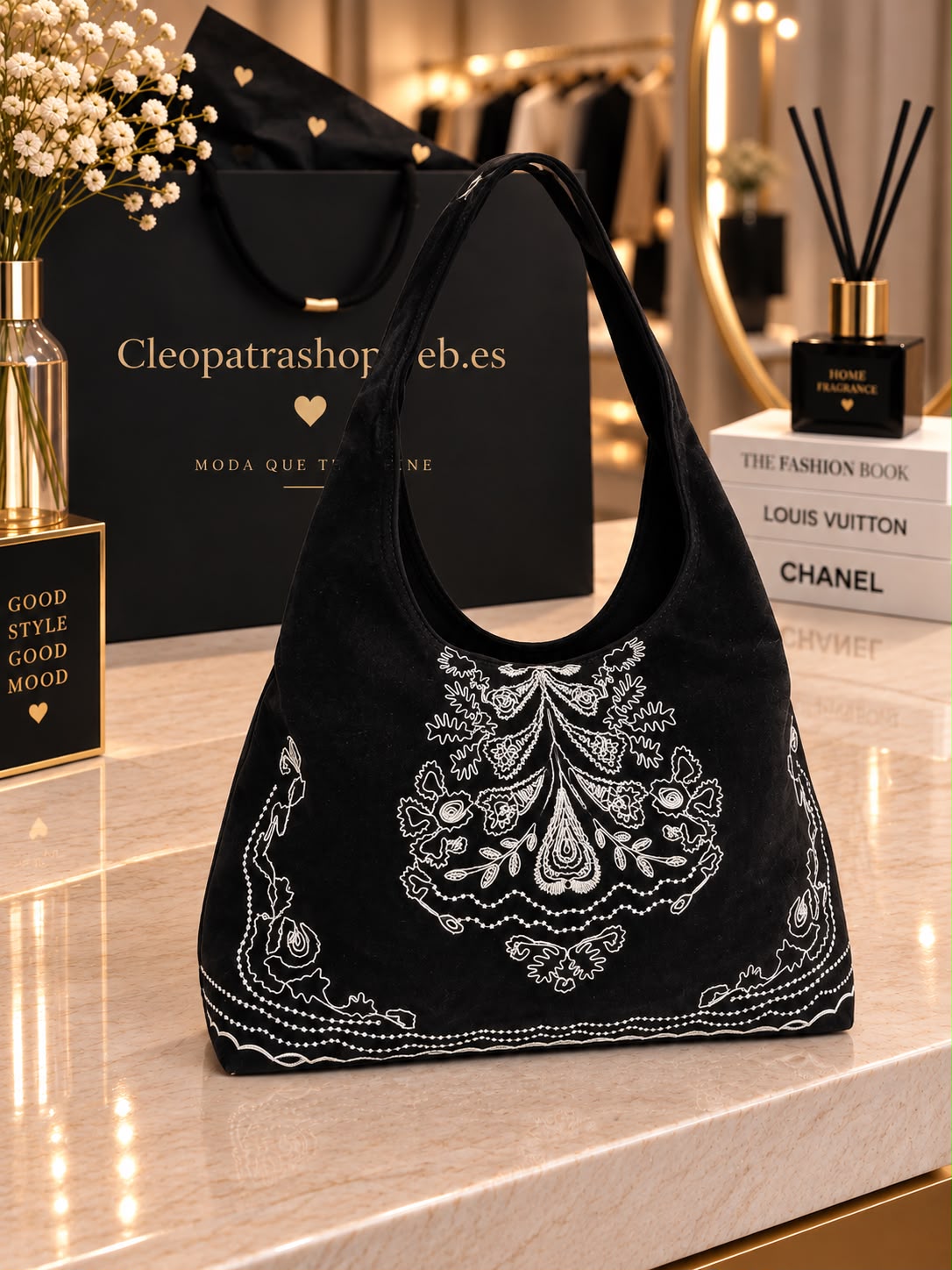 BOLSO BORDADO NEGRO