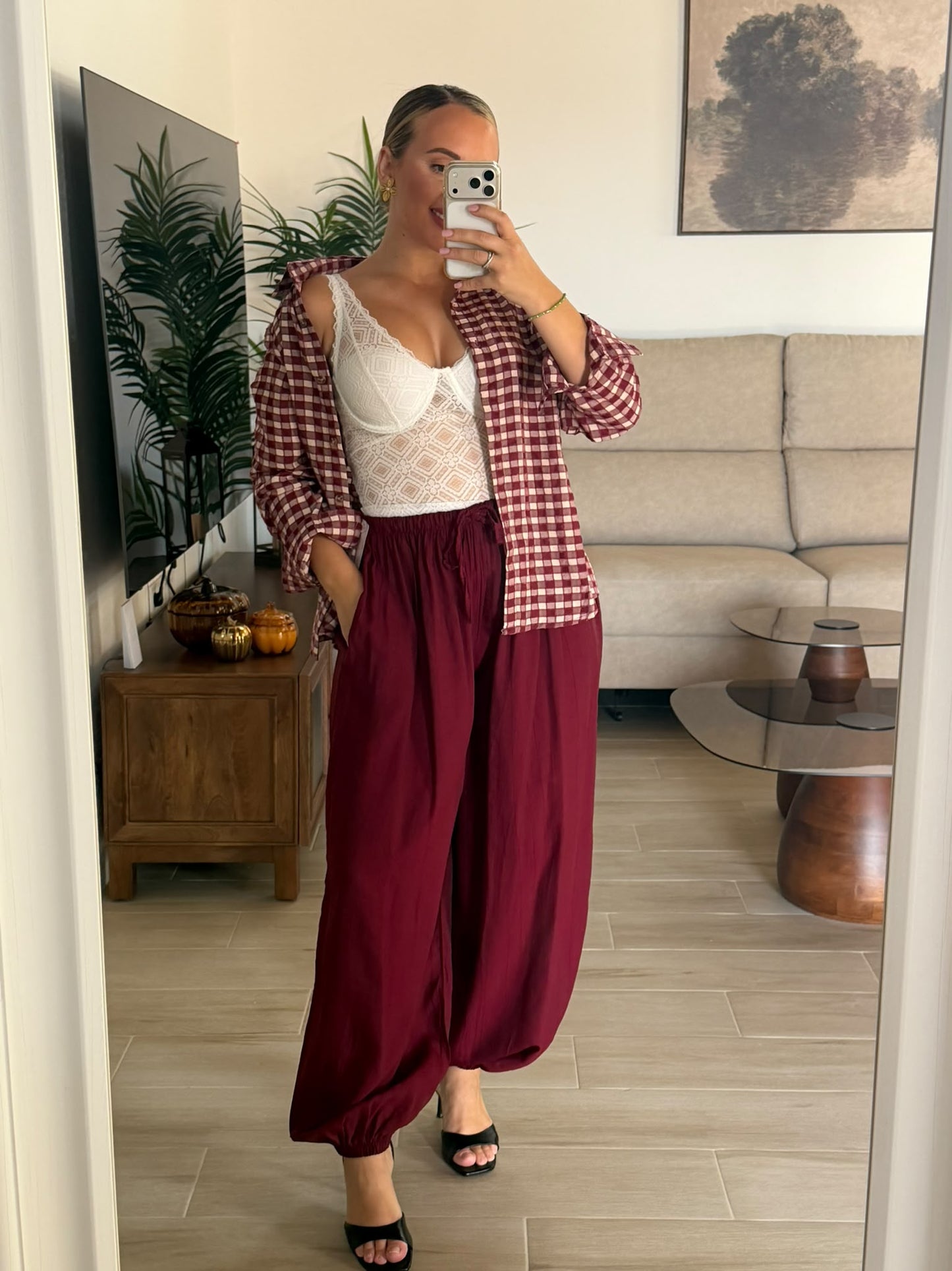 PANTALON FLUIDO BURDEOS