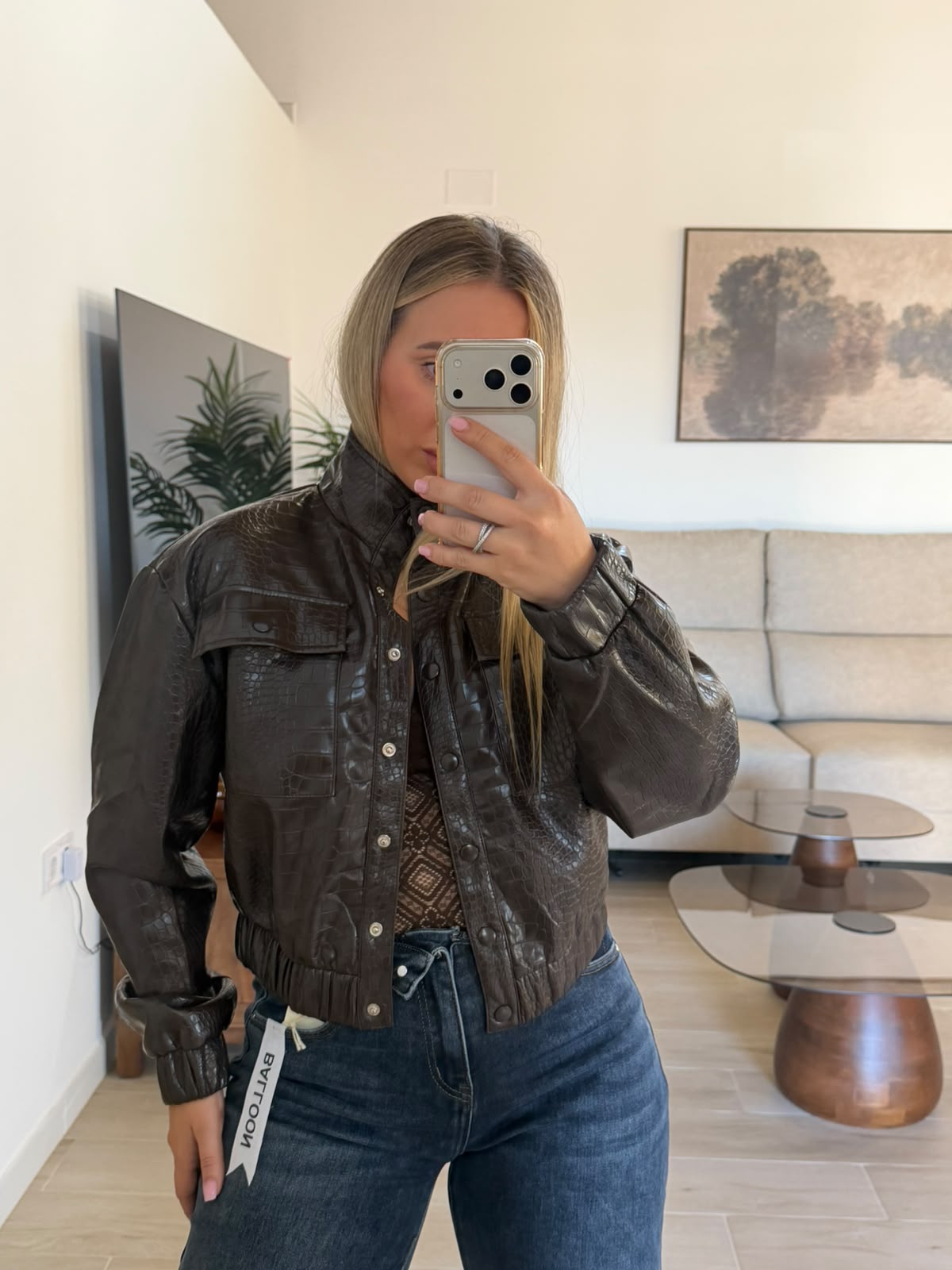 CHAQUETA SERPIENTE MARRON