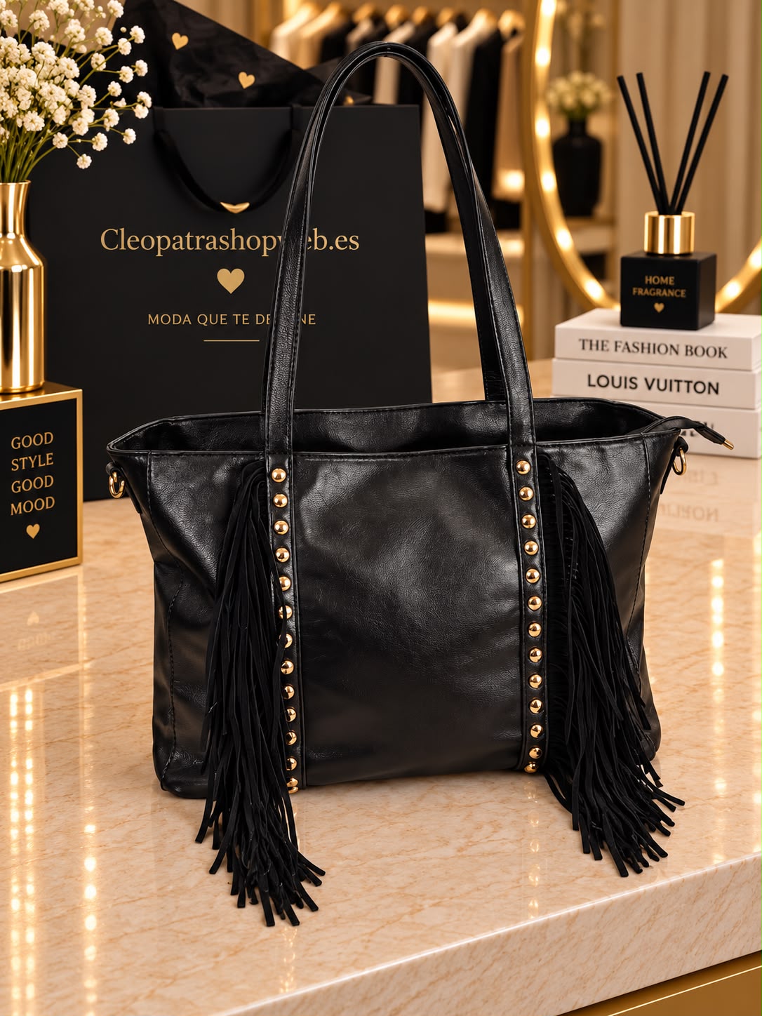BOLSO MIA FLECOS NEGRO