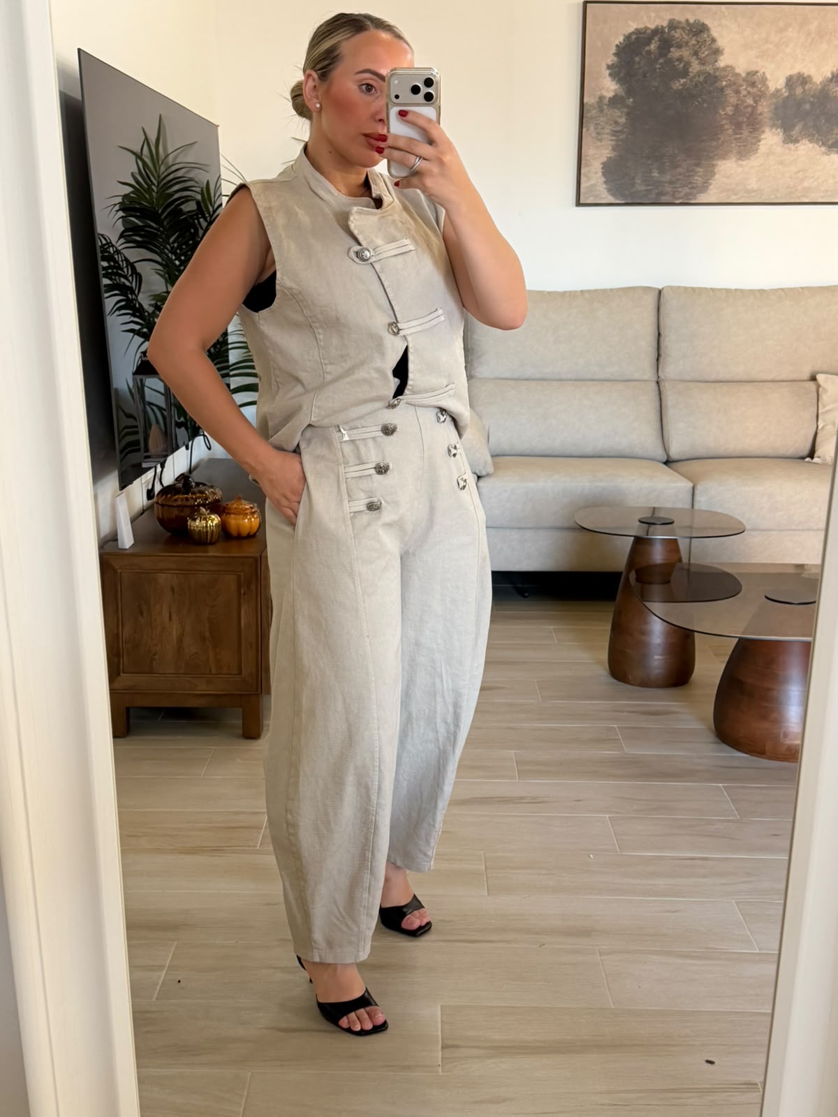 PANTALON BALLON BOTON BEIGE