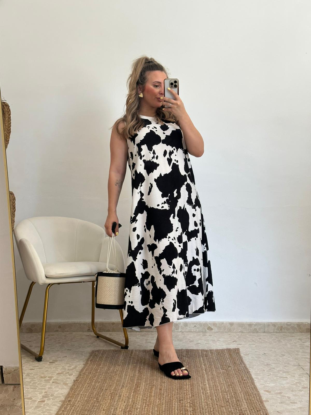 VESTIDO VACA NEGRO