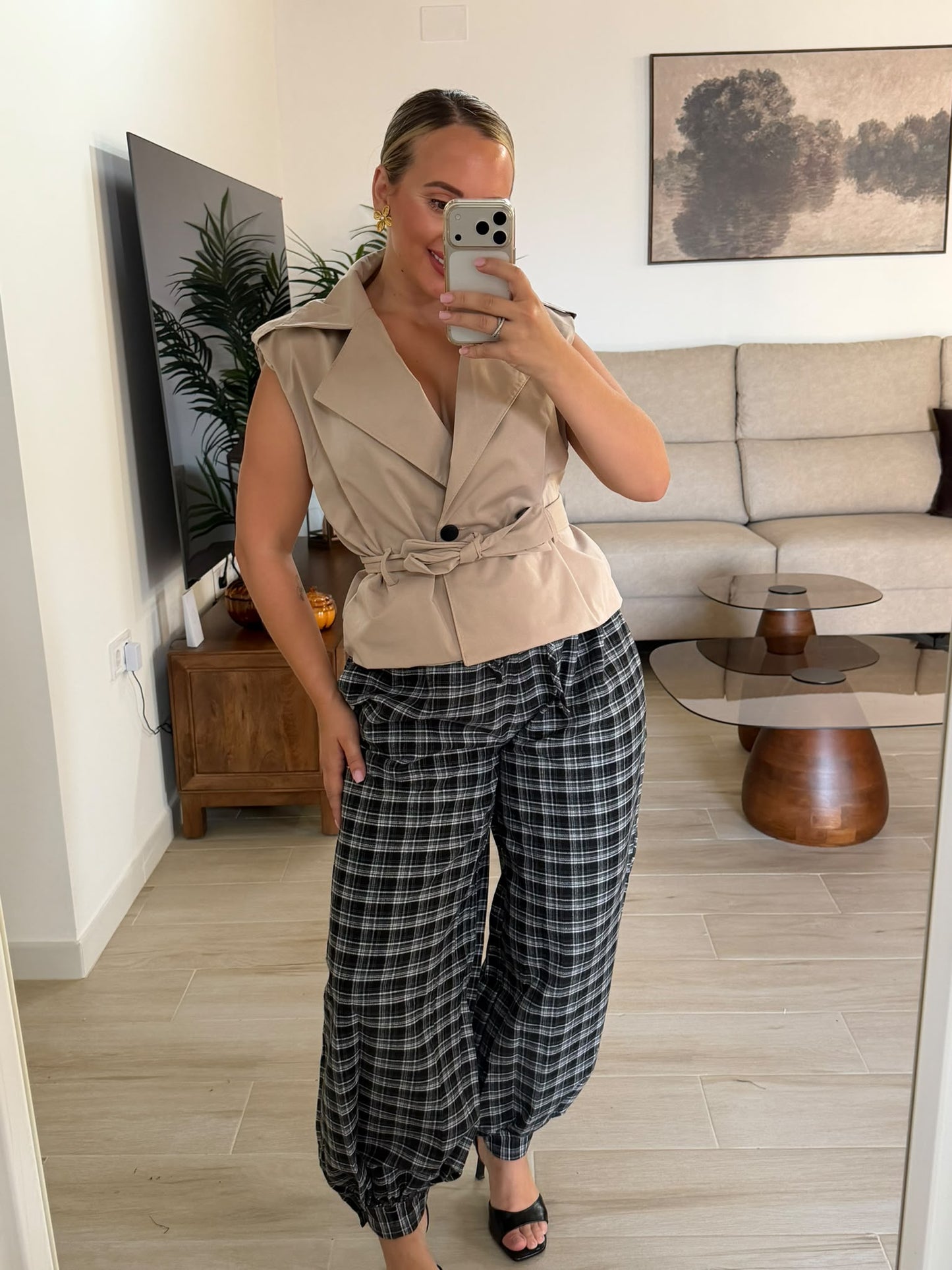 PANTALON CUADROS NEGRO