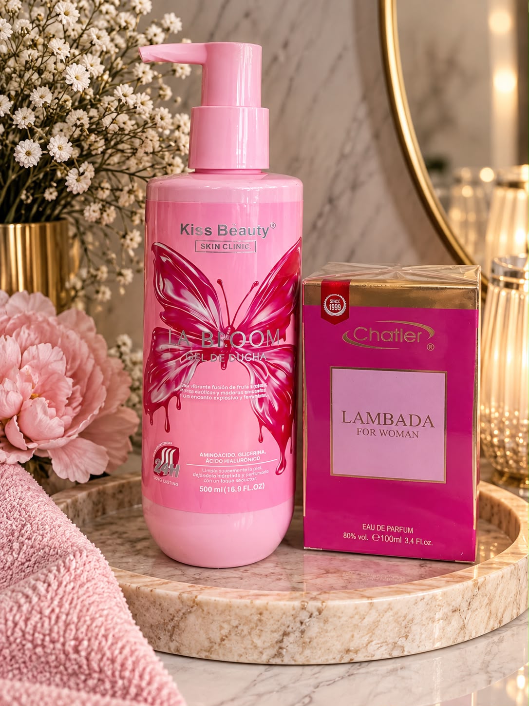PACK GEL Y PERFUME BOMBA CAROLINA HERRERA