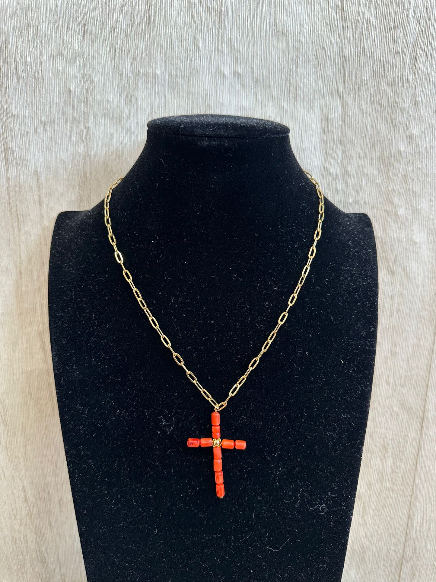 COLLAR CRUZ CORAL