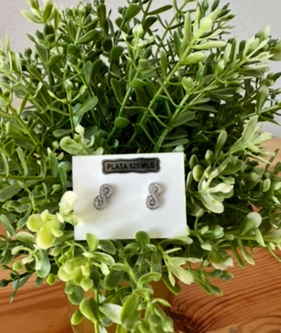 PENDIENTES INFINITO PLATA CON CIRCONITAS