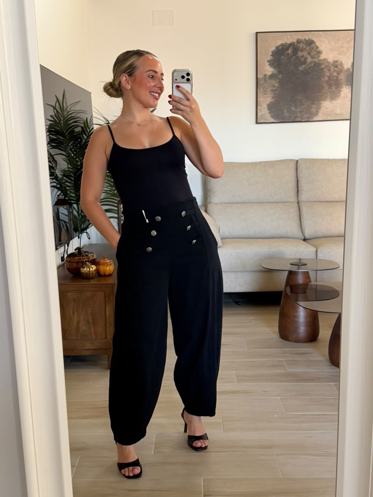 PANTALON BALLON BOTON NEGRO