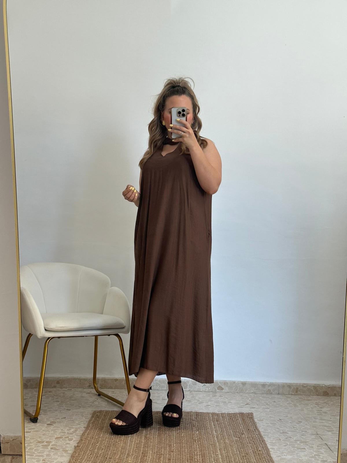 VESTIDO LIA MARRON CHOCOLATE