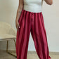 PANTALON GLOBO CORAL Y BURDEOS