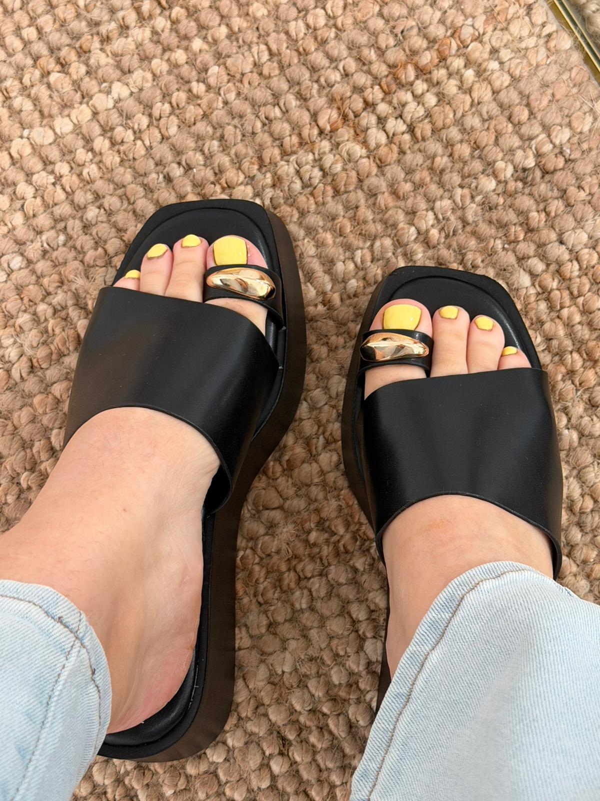 SANDALIAS DEDO NEGRAS