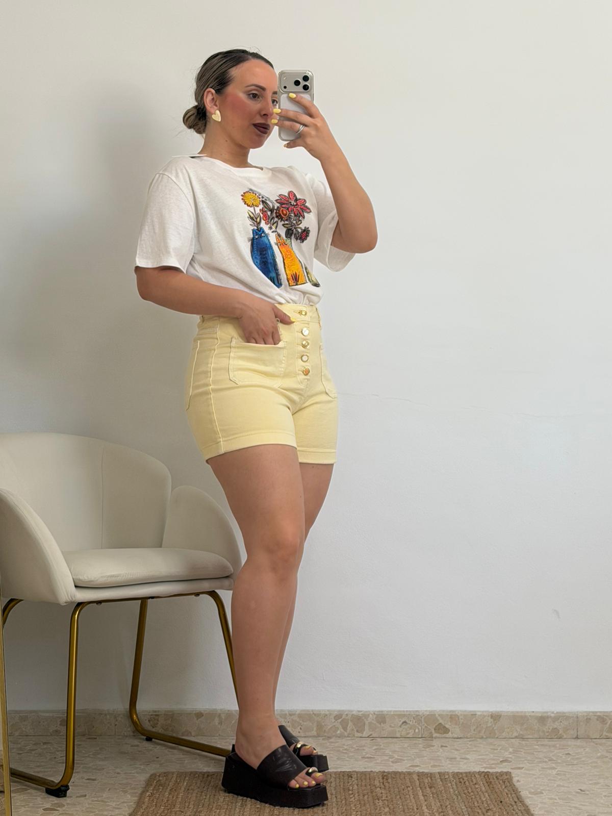 PANTALON CORTO AMARILLO