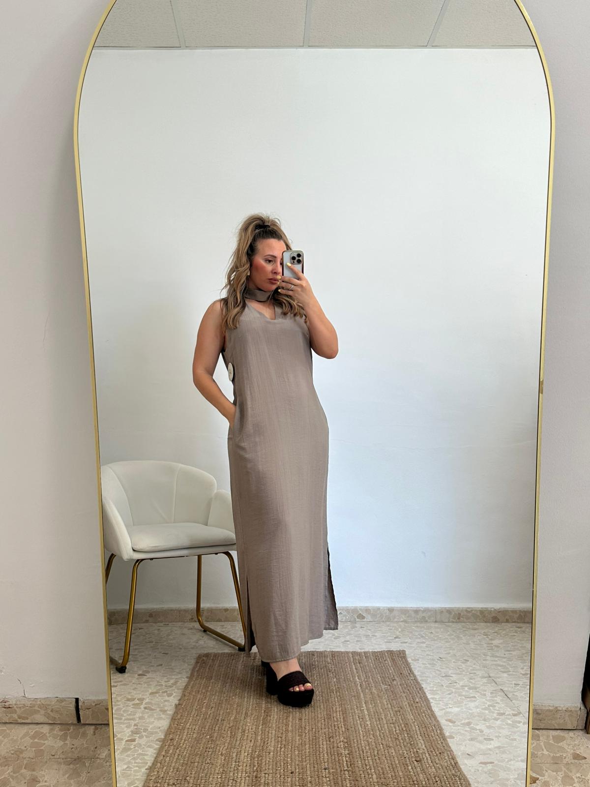 VESTIDO LIA TAUPE