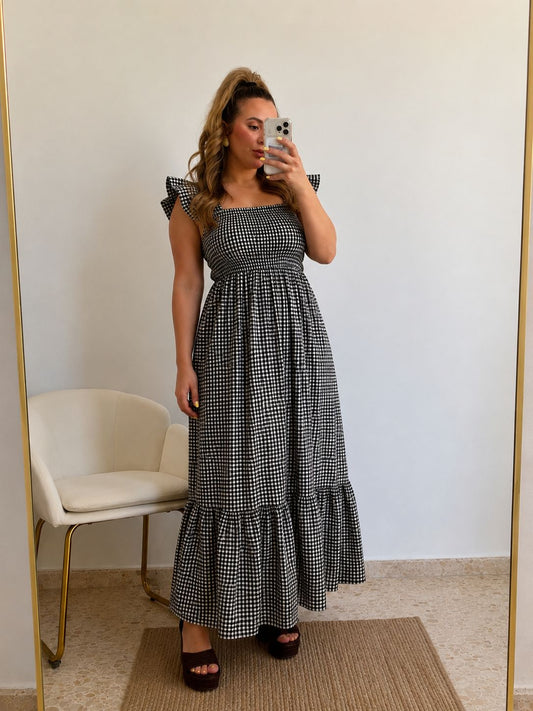 VESTIDO VICHY NEGRO