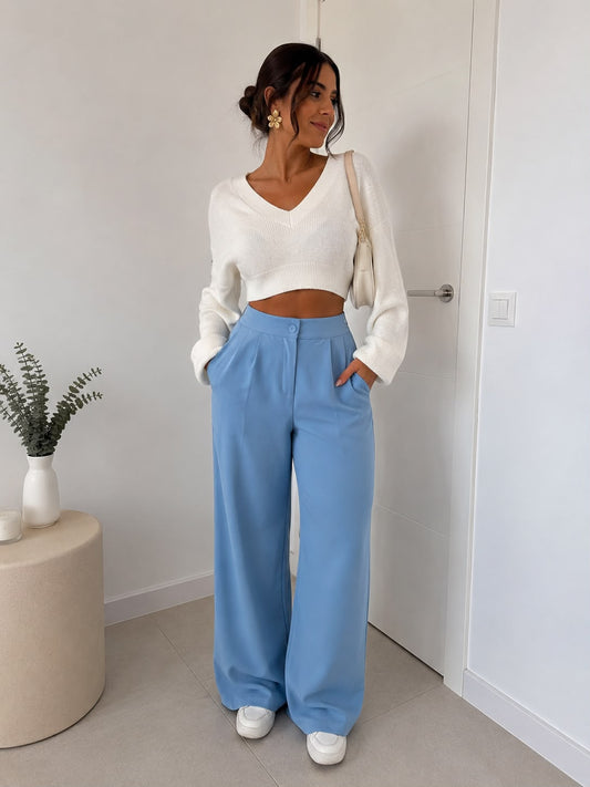 PANTALON PINZA CELESTE