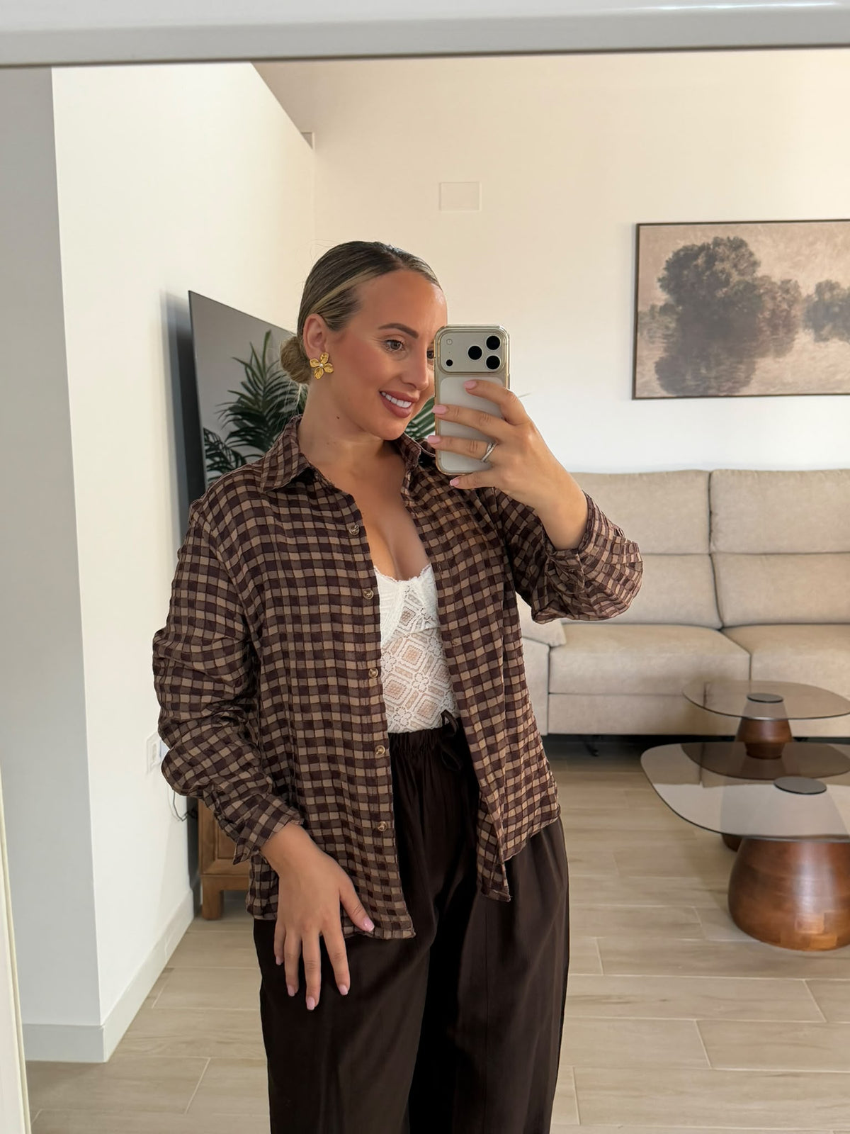 CAMISA OTOÑO MARRON