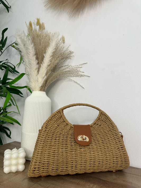BOLSO MIMBRE CAMEL