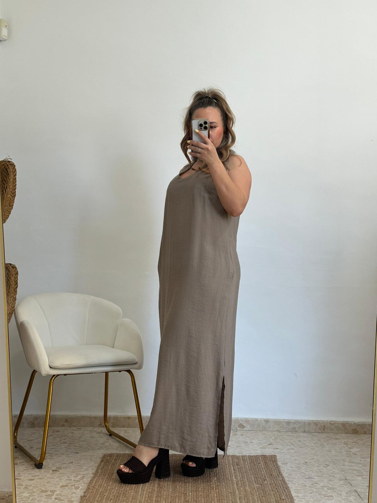VESTIDO LIA TAUPE