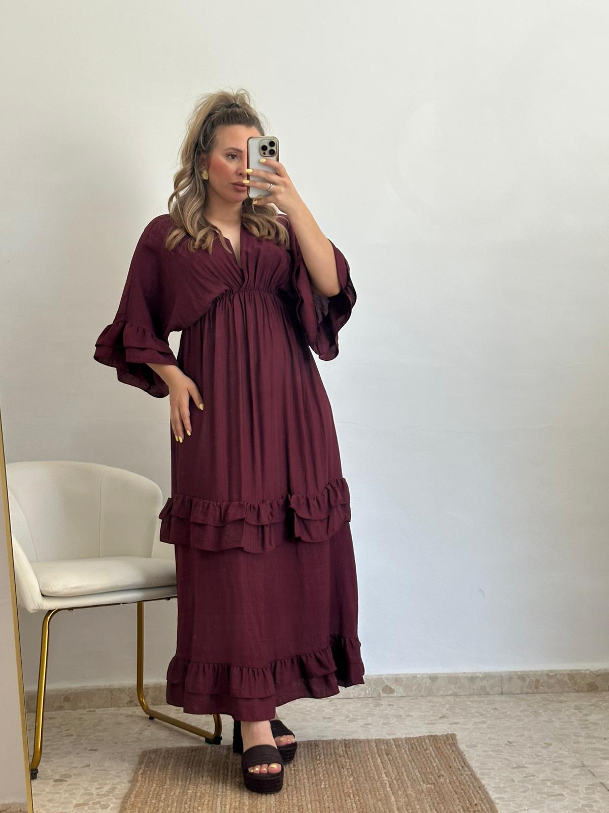 VESTIDO FATIMA BURDEOS