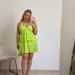 VESTIDO VOLANTES VERDE