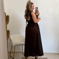 VESTIDO CAROLINA MARRON CHOCOLATE