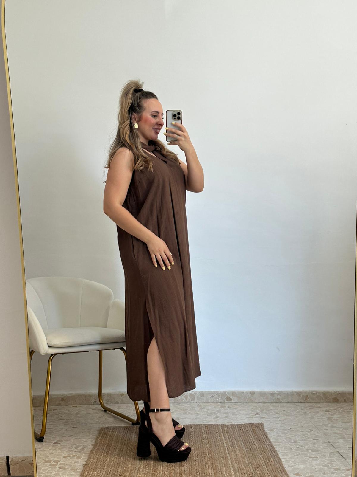 VESTIDO LIA MARRON CHOCOLATE
