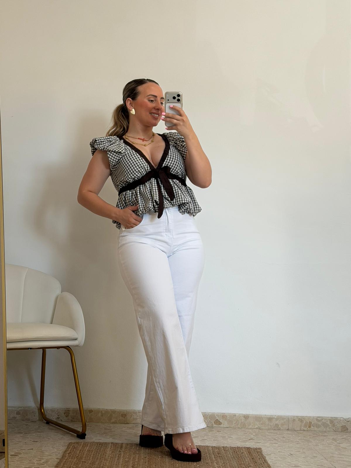 BLUSA CAYETANA MARRÓN