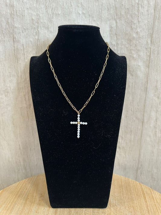 COLLAR CRUZ BLANCO