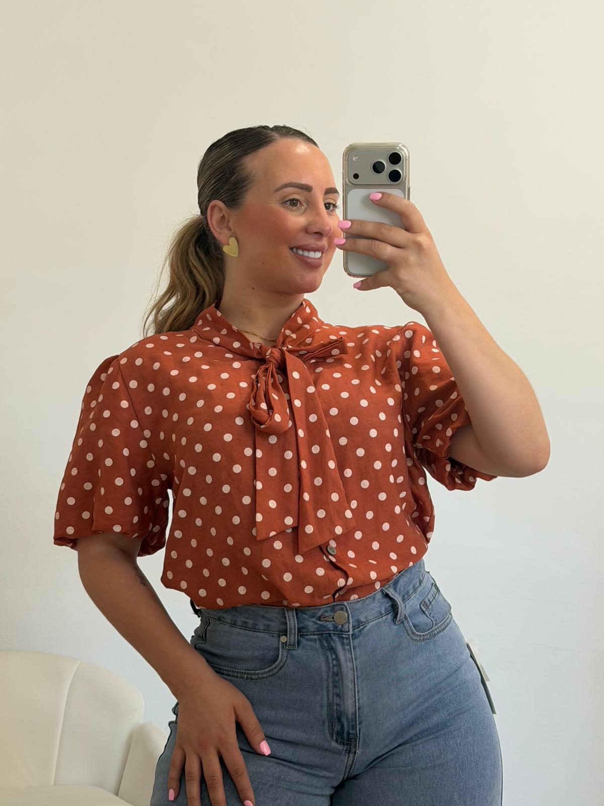 CAMISA LUNARES NARANJA