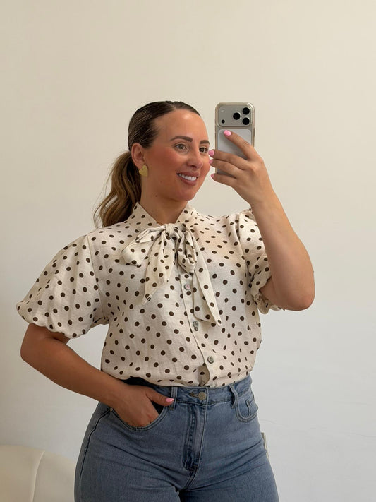 CAMISA LUNARES BEIGE