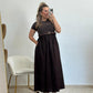 VESTIDO CINTURON MARRON