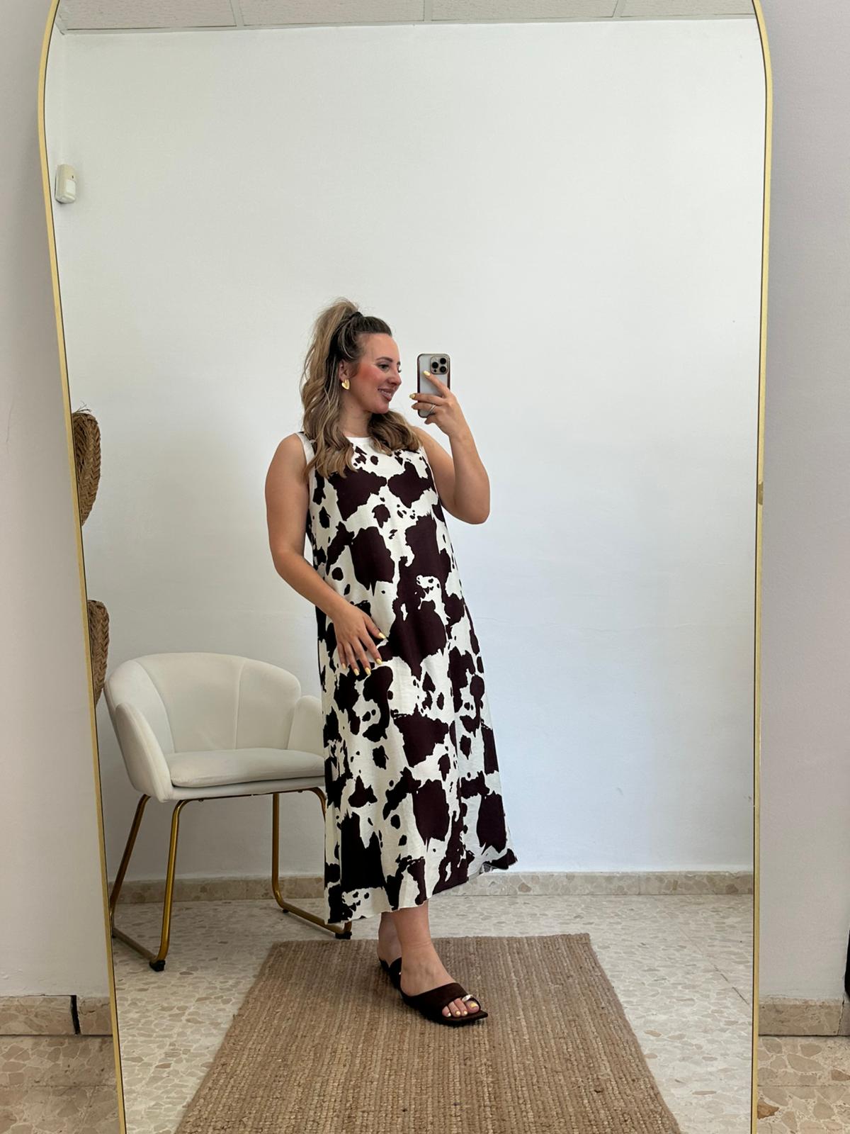 VESTIDO VACA MARRON