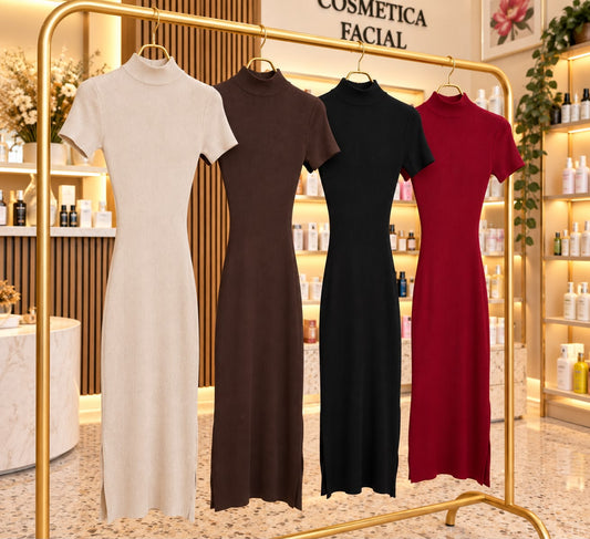 VESTIDO CANALE MANGA CORTA