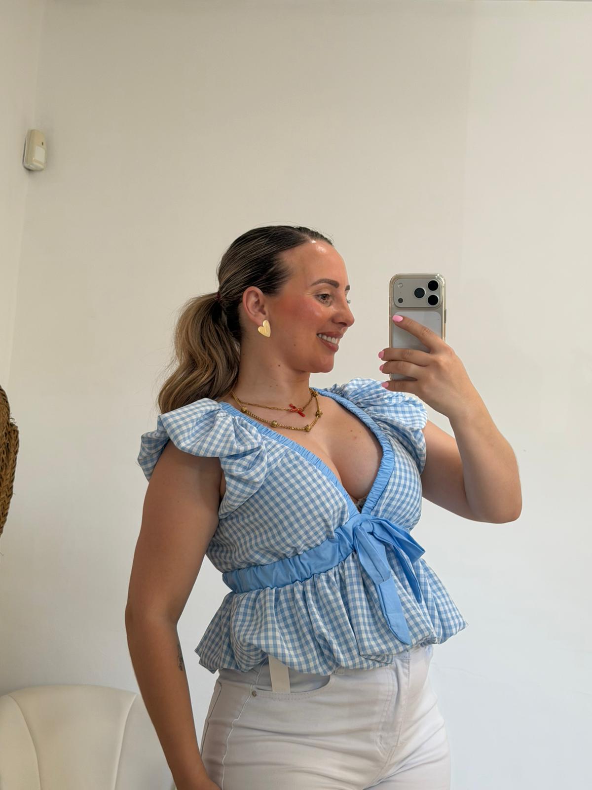 BLUSA CAYETANA CELESTE