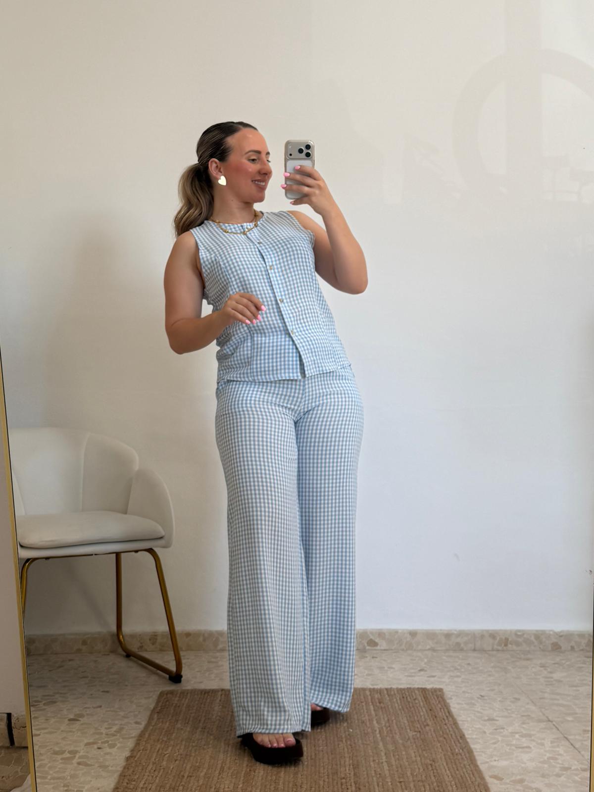 CONJUNTO VICHY CELESTE