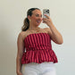TOP RAYAS BURDEOS Y CORAL