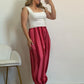 PANTALON GLOBO CORAL Y BURDEOS