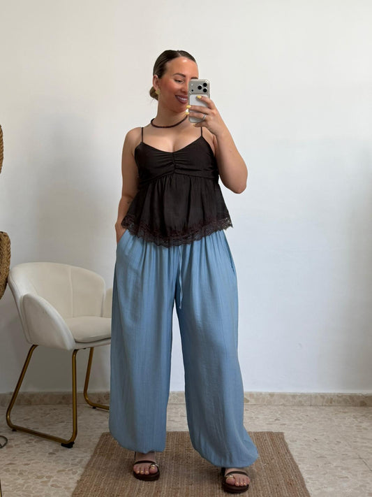 PANTALON AMERI GLOBO AZUL