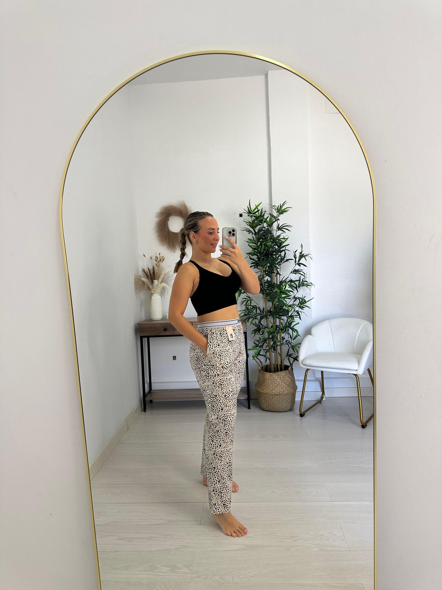 PANTALON PIJAMA LEOPARDO BLANCO