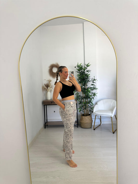 PANTALON PIJAMA LEOPARDO BLANCO