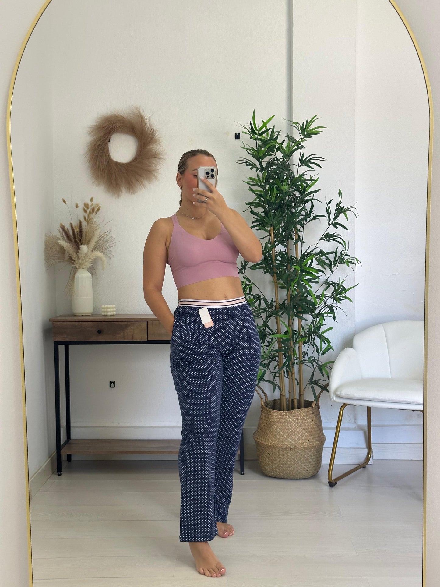 PANTALON PIJAMA LUNARES AZUL