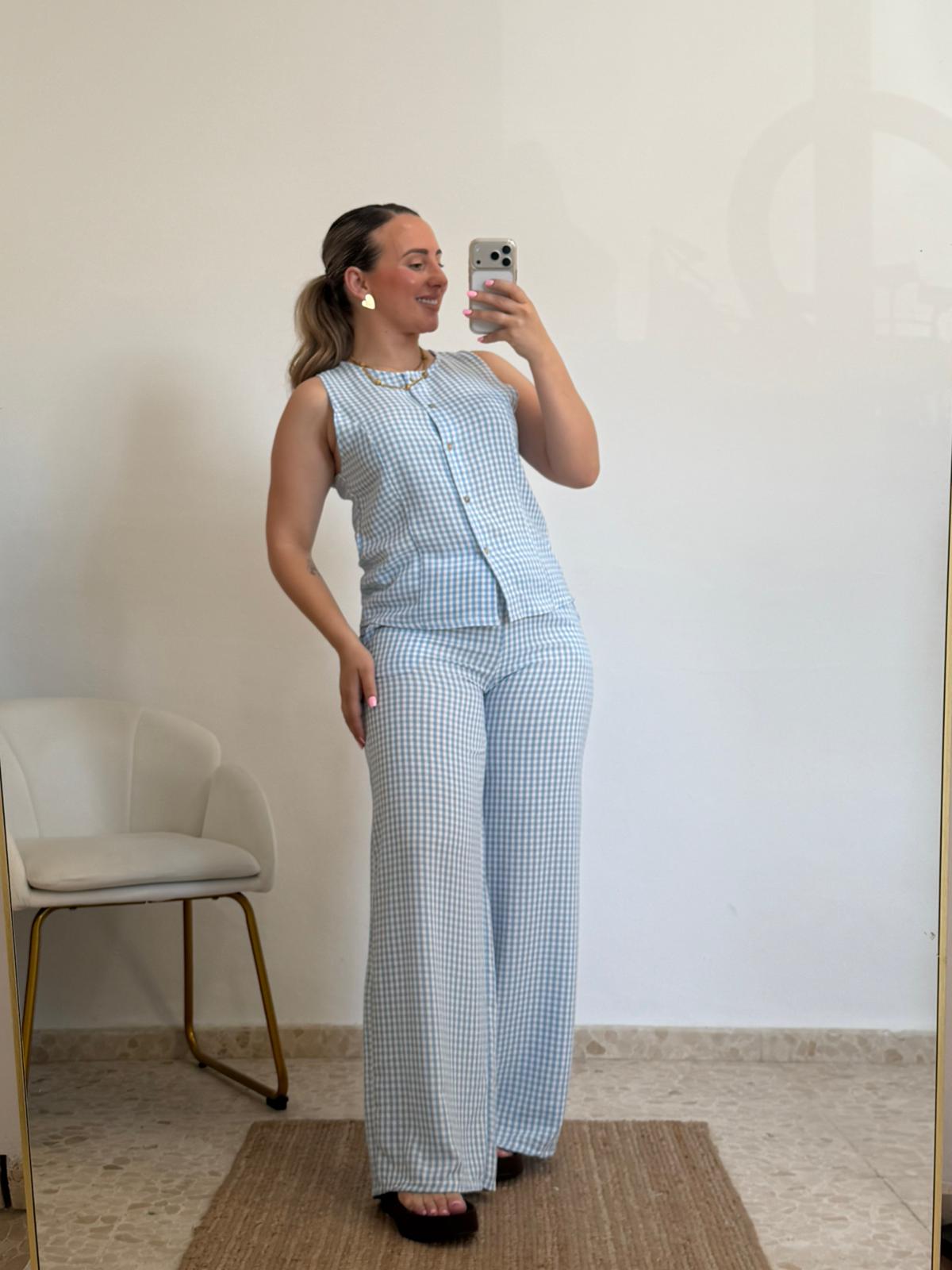 CONJUNTO VICHY CELESTE