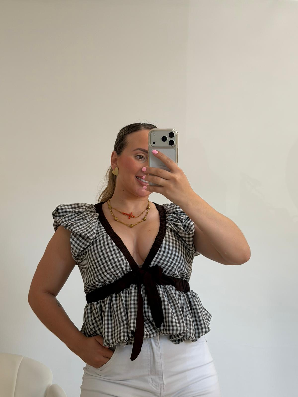 BLUSA CAYETANA MARRÓN