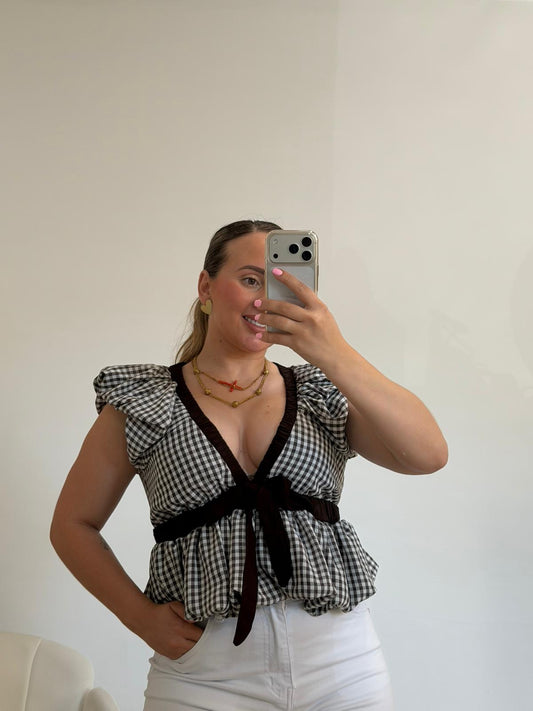 BLUSA CAYETANA MARRÓN