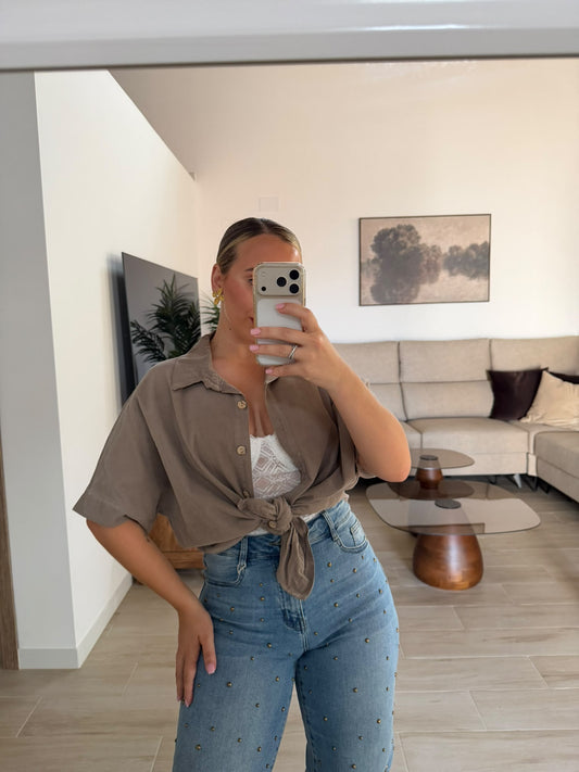 CAMISA PANA TAUPE