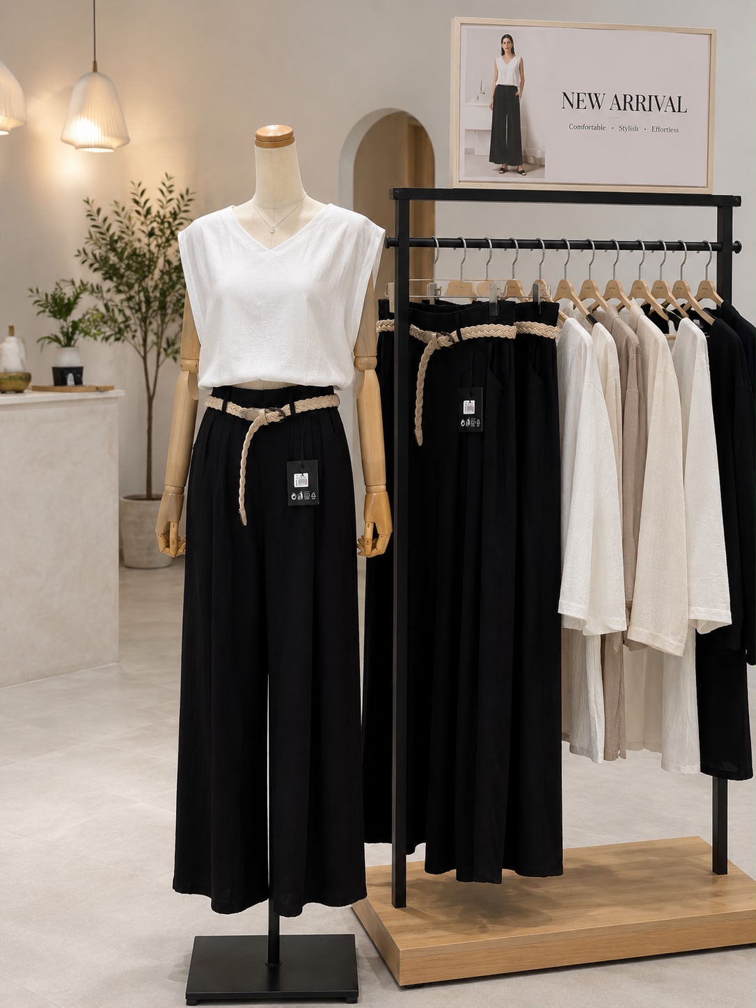 PANTALON CINTURON BEIGE